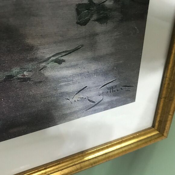 Framed Lithograph: Victor Gabriel Gilbert - Young Woman in Flower Shop - 32"x25" - Picture 4 of 5